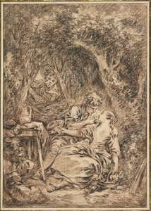 Amants surpris (Annette et Lubin), début des années 1760
